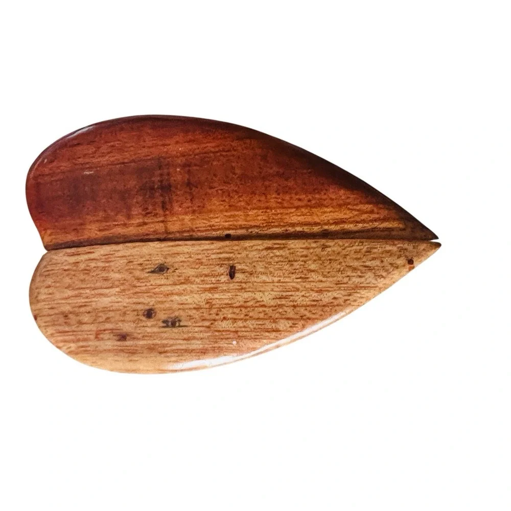 Vintage Wooden Puzzle Trinket Box Love Birds Parrot Hand Carved Artisan Folkart